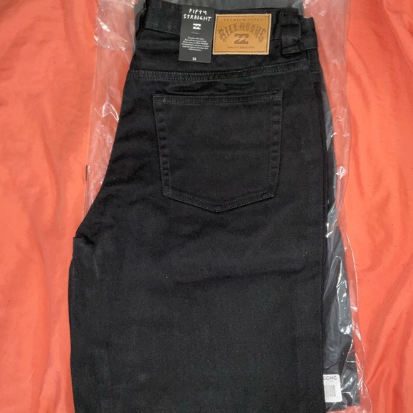Billabong Fifty Straight Black Wave Washed Jeans Men’s Size 32 Inseam 31 - Picture 2 of 4